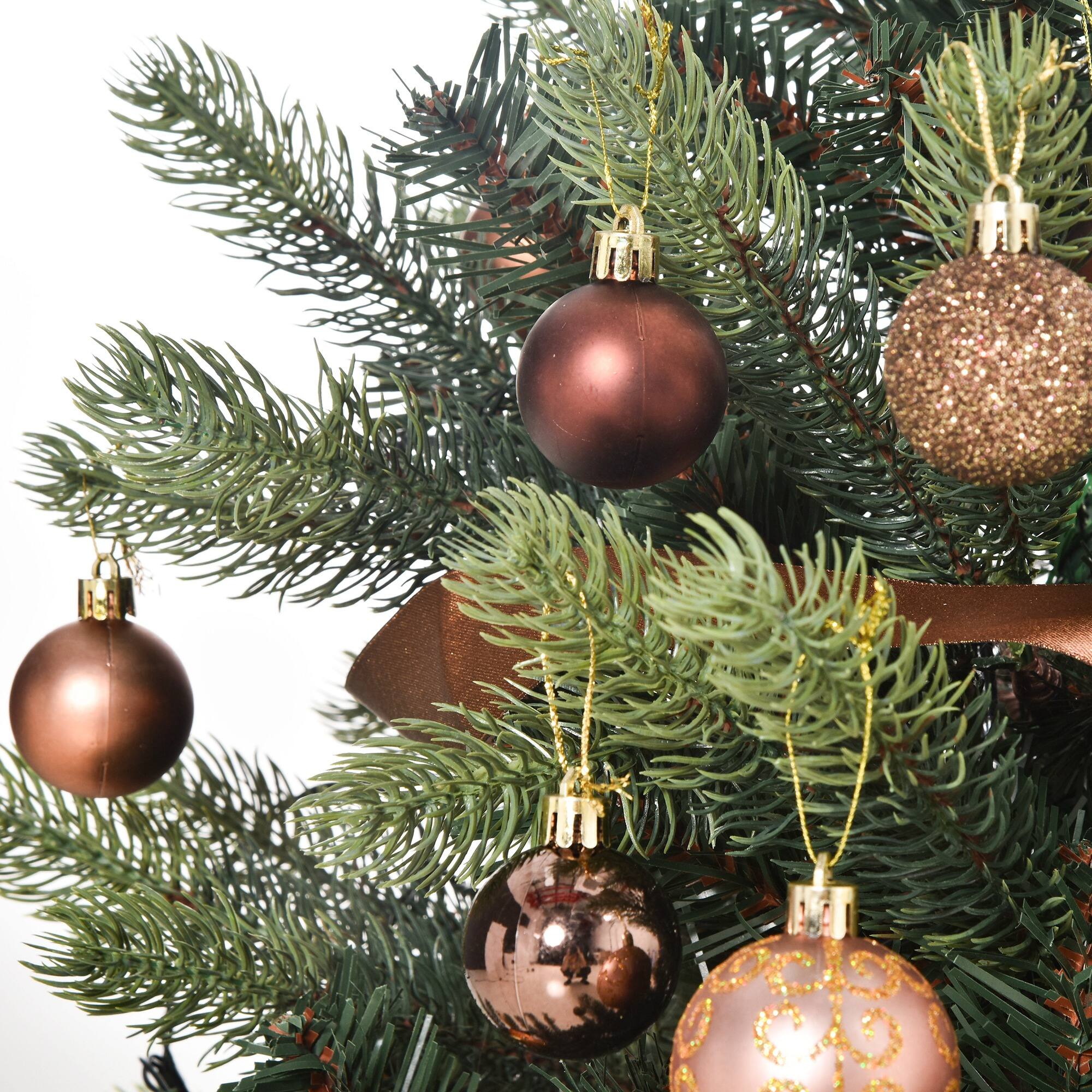 Alt View 8. Homcom - 3' Tall Lit Full Fir Artificial Christmas Tree with Realistic Branches, 60 LED and 227 Tips - Green.