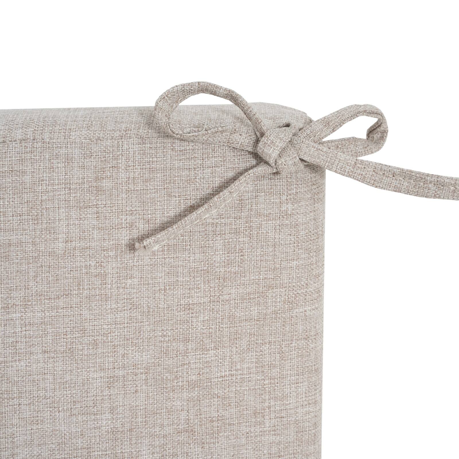 Alt View 5. Ecooso - Water-Repellent Outdoor Chaise Lounge Cushion with Ties, UV-Resistant Fabric, 3-Inch Thick Padding, and Easy-Care Design - Beige.