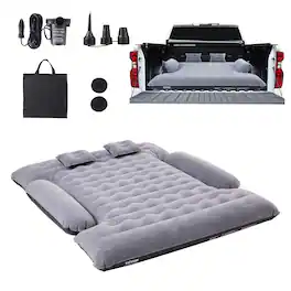 VEVOR - Truck Bed Air Mattress,for 6-6.5 ft Full Size Truck Beds,Inflatable Air Mattress Camping Bed with 12V Air Pump 2 Pillows - Gray