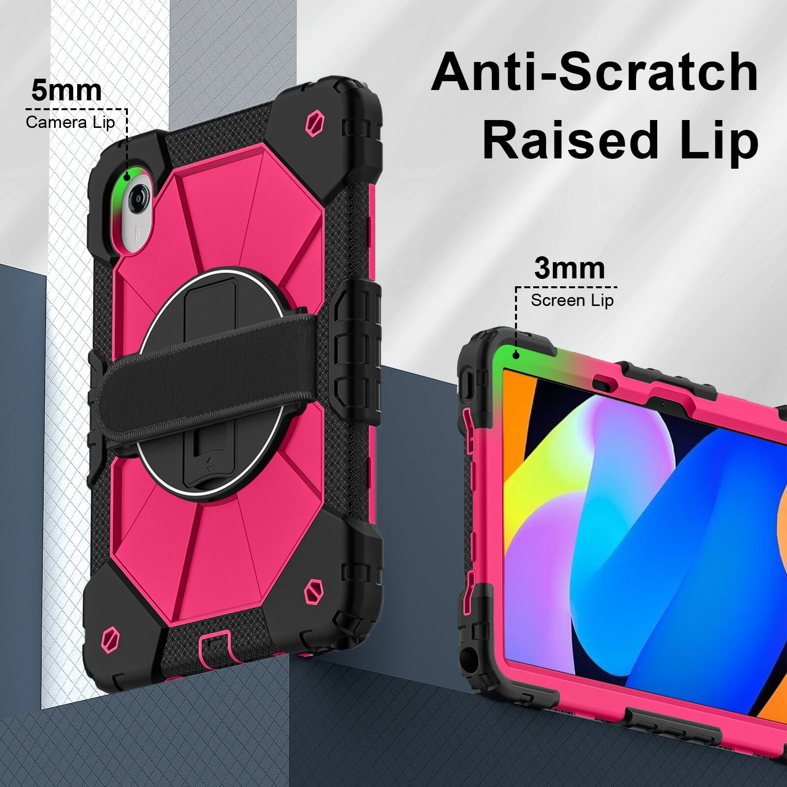5mm Camera Lip  
Anti-Scratch Raised Lip  
3mm Screen Lip