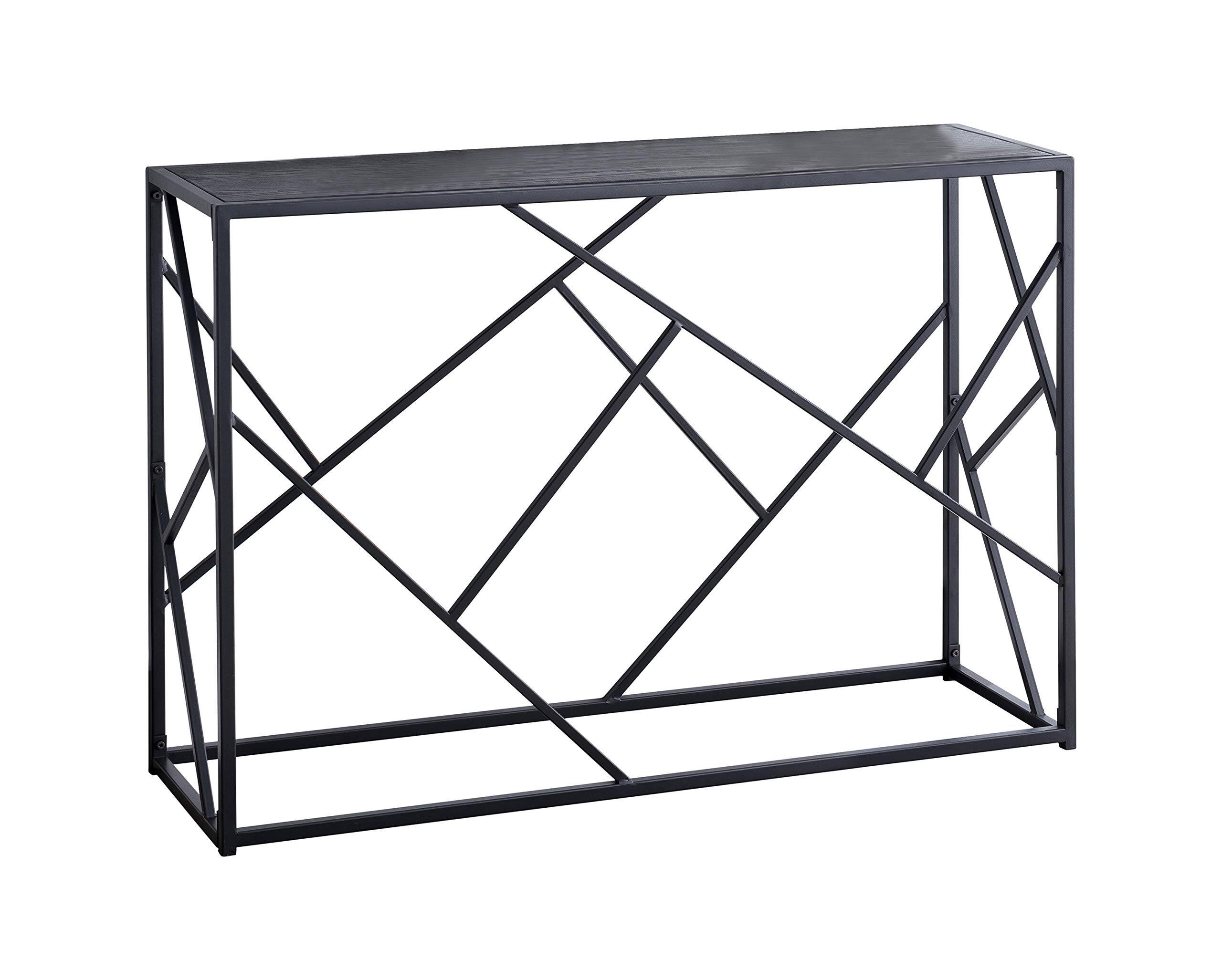 Back. Kings Brand Furniture - Kings Brand Furniture Macon Modern Console Sofa Table, Black Metal Frame & Gray Wood - Black.