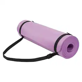Fitvids - 1/2" Thick High Density Exercise Yoga Mat, Carrying Strap - Taro purple