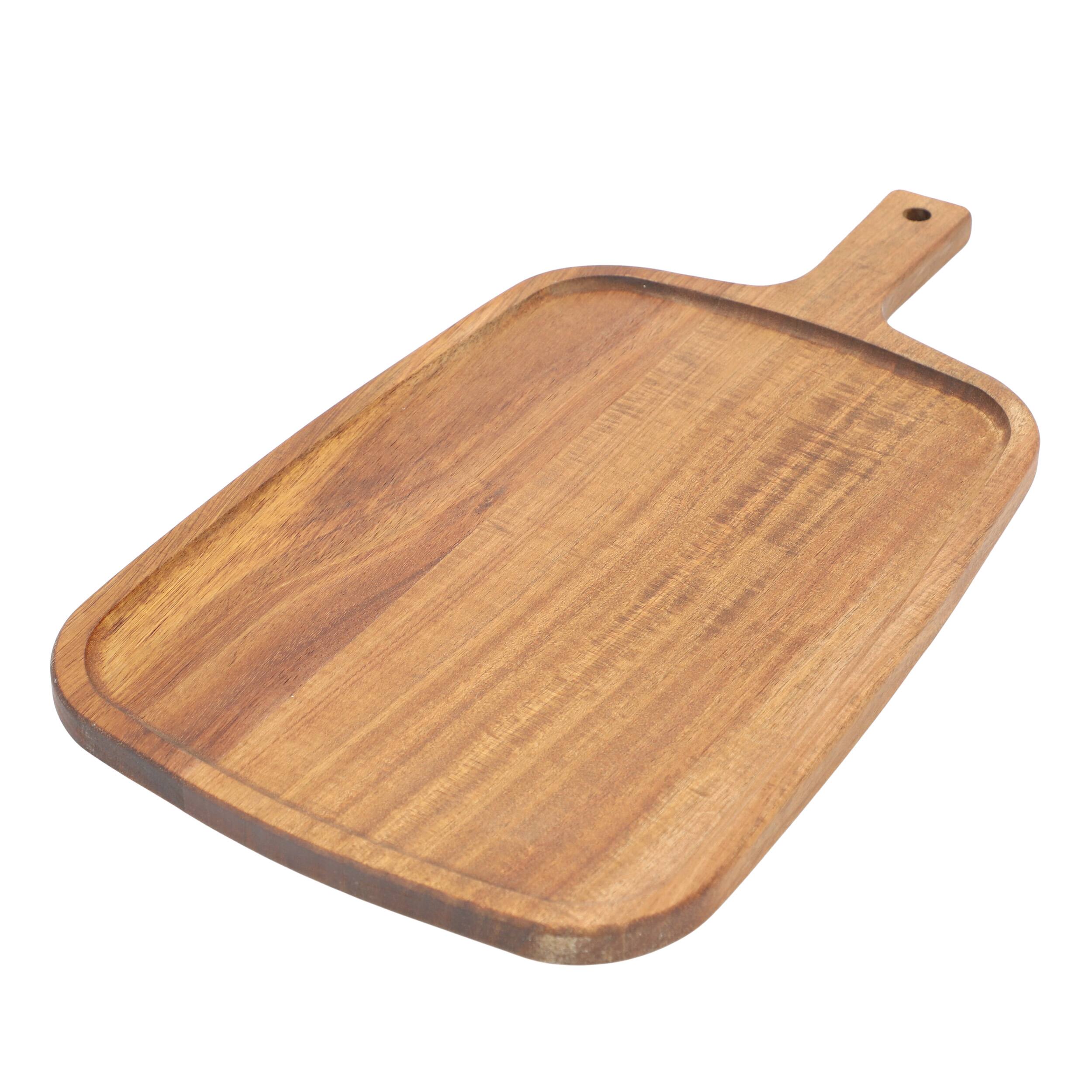 Alt View 2. MegaChef - MegaChef 14 Inch Acacia Wood Rectangle Serving Board with Handle - Brown.
