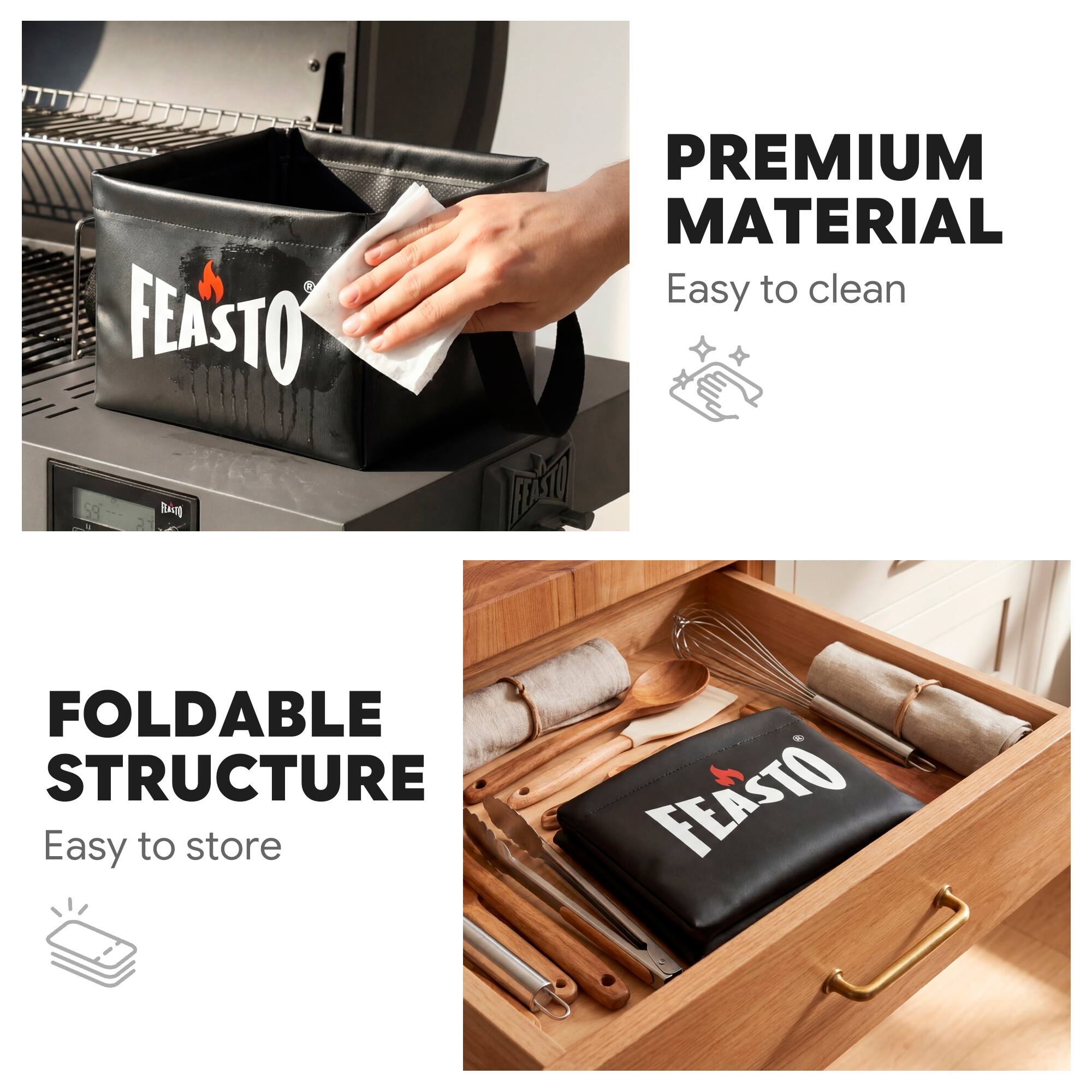 FEASTO 53

PREMIUM MATERIAL
Easy to clean

FOLDABLE STRUCTURE
Easy to store
