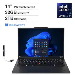 Lenovo - Upgraded - ThinkPad X1 Gen 12 Carbon Laptop 14" Touch dispaly with Intel Ultra 7 155U, 32GB LPDDR5X, 2TB SSD, Win 11 Pro) - Black