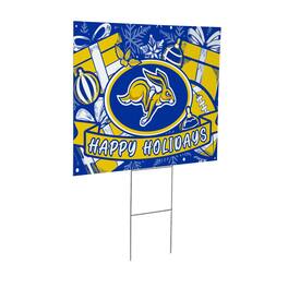 Evergreen Enterprises - South Dakota State Jackrabbits 24" x 18" Happy Holidays Christmas Outdoor Staked Yard Sign - Multicolor