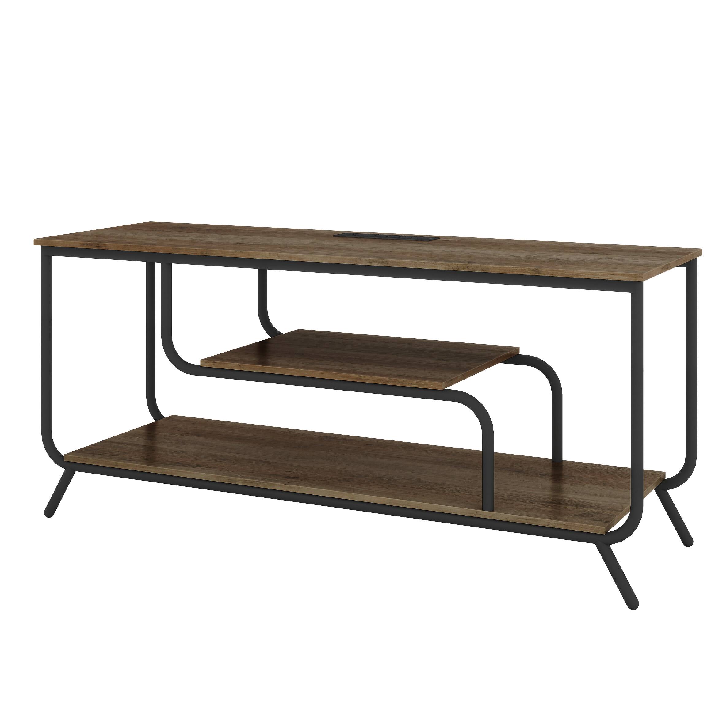 Angle. Spaco - Spaco TV Stand for 55 Inch TVs, LED Lights and TV Socket, Compact Modern Console for Living Room - Light Gray.