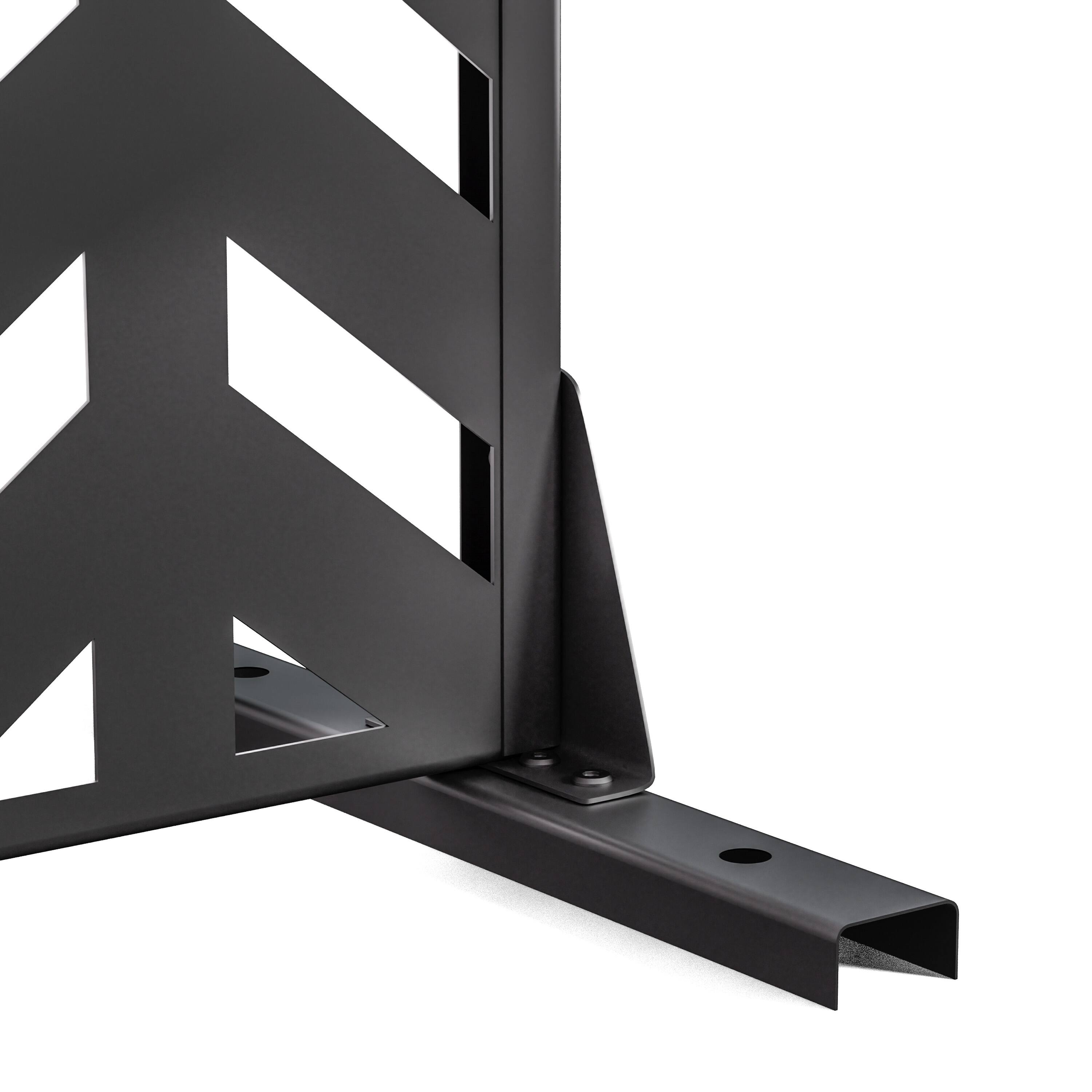 Alt View 3. PexFix - 72 in. x 47 in. Keith Pattern Metal Outdoor Privacy Screen & Panels, Freestanding Garden Divider Fence - Black.