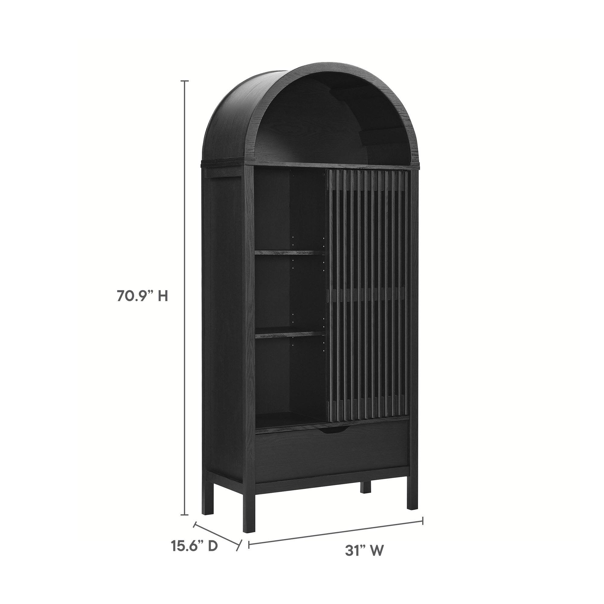 70.9" H  
15.6" D  
31" W
