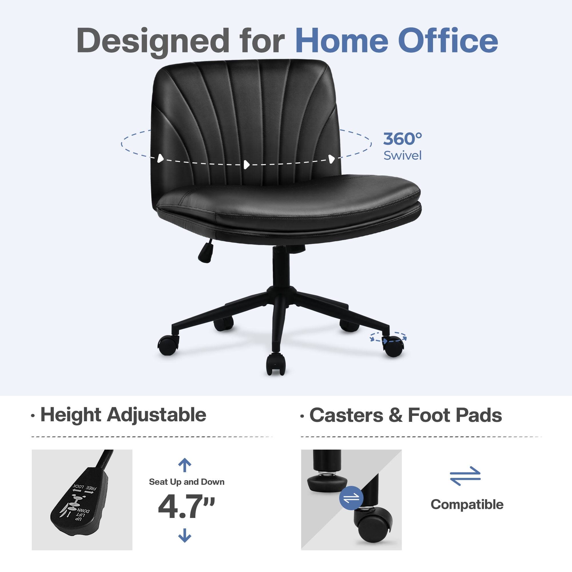 Designed for Home Office

- 360° Swivel
- Height Adjustable
  - Seat Up and Down 4.7"
- Casters & Foot Pads
  - Compatible