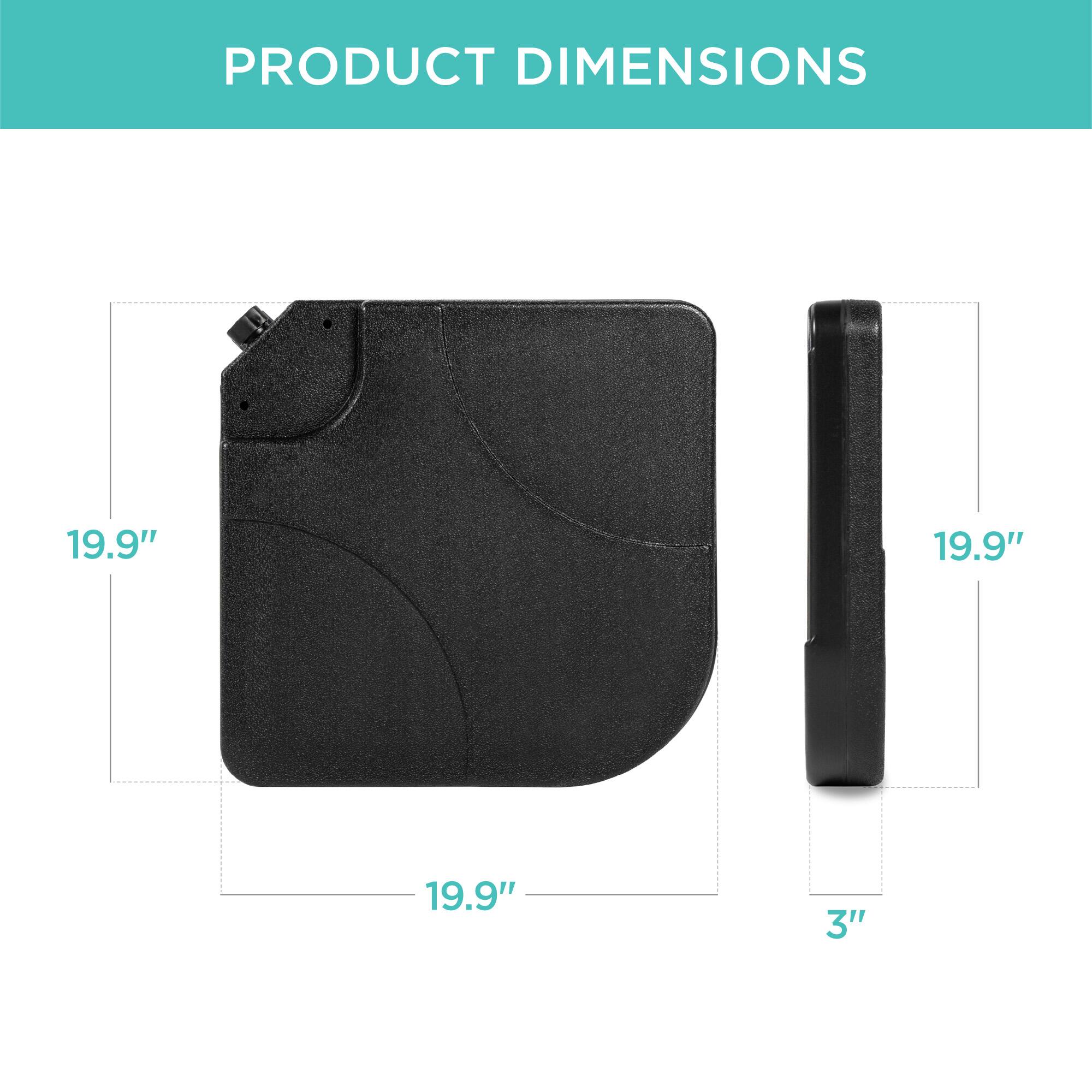 PRODUCT DIMENSIONS

19.9" x 19.9" x 3"