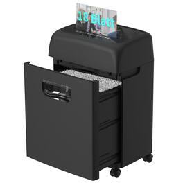 Loheer - Woolsche 18-Sheet Cross Cut Paper Shredder for Home Office, P-4 Security Level, 5.28 Gallon Bin, Ultra-Quiet
