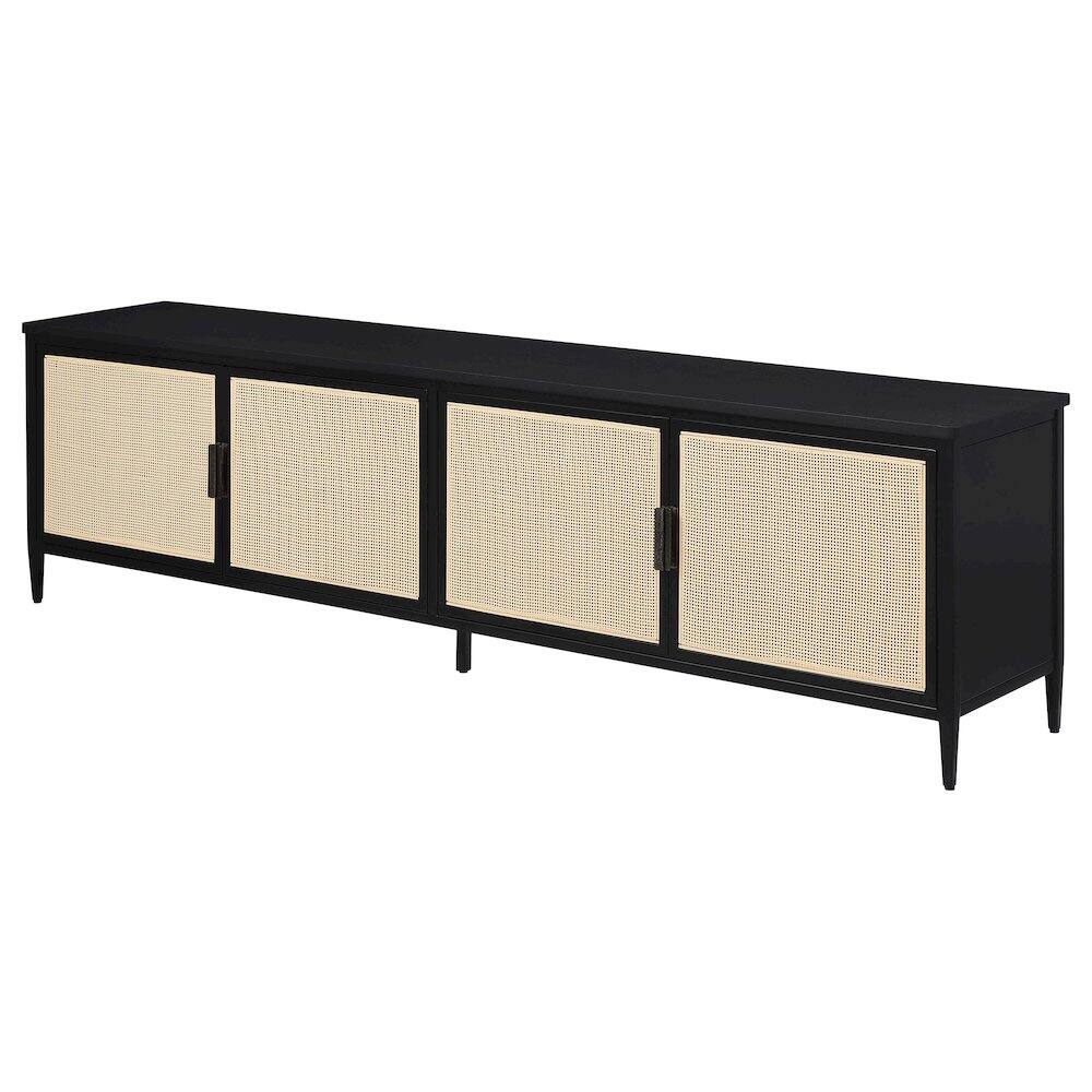 Alt View 5. Coaster Co. of America - Amherst 4-door 78-inch Metal TV Stand Media Console Black - Black.