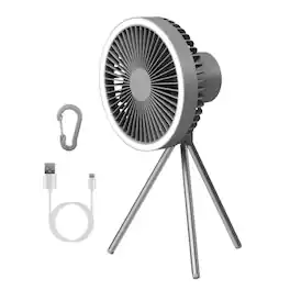 Kitcheniva - High Capacity 10000mAh Camping Fan With Strong Airflow And Portability - Black
