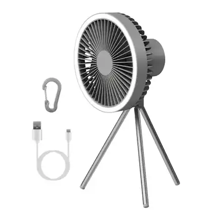 Front. Kitcheniva - High Capacity 10000mAh Camping Fan With Strong Airflow And Portability - Black.