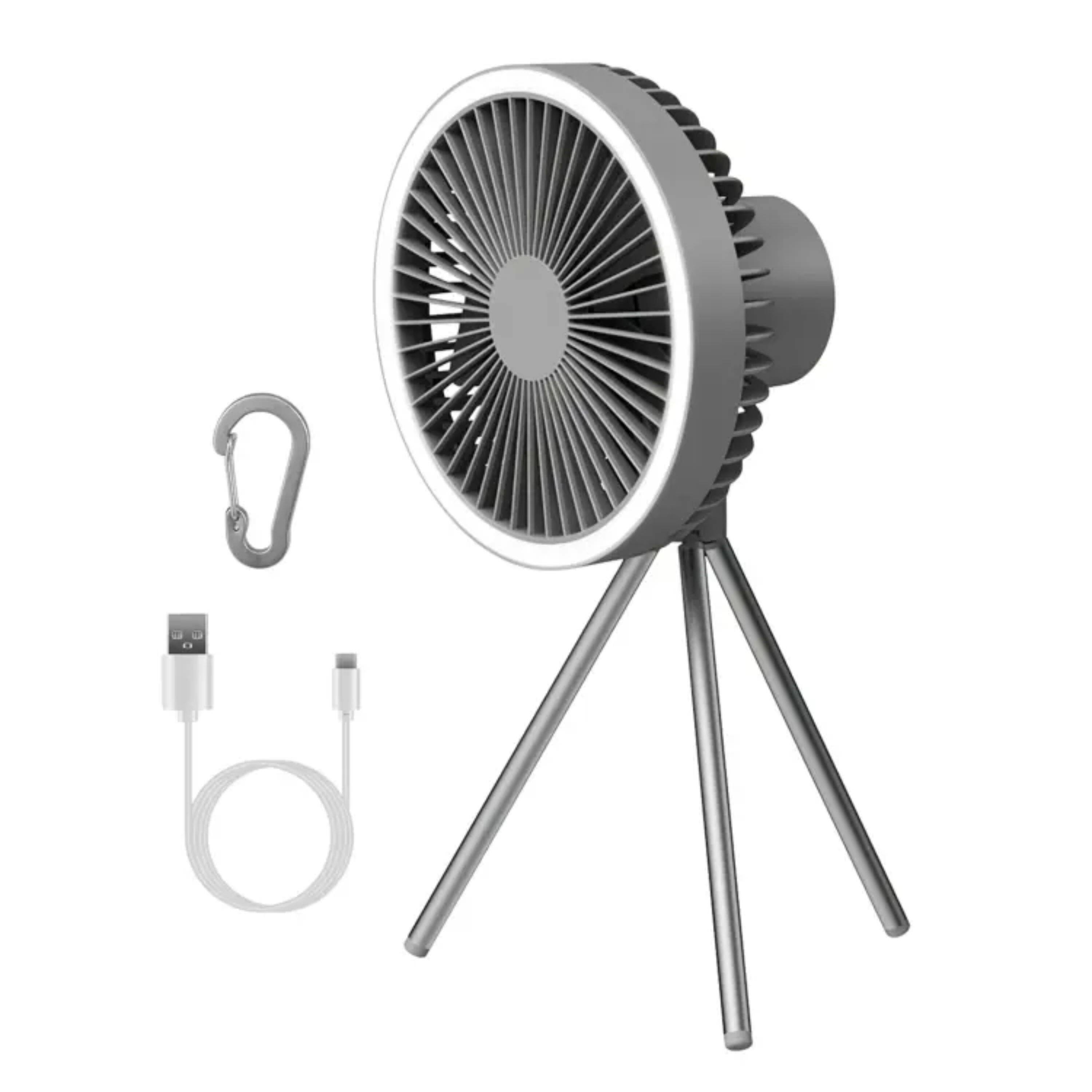 Front. Kitcheniva - High Capacity 10000mAh Camping Fan With Strong Airflow And Portability - Black.