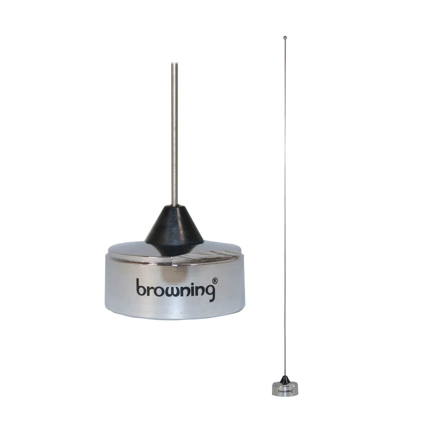Browning - BR-PT152 200-Watt Pretuned 152 MHz to 162 MHz Tunable Nut-Type UHF Antenna with NMO Mounting - Silver