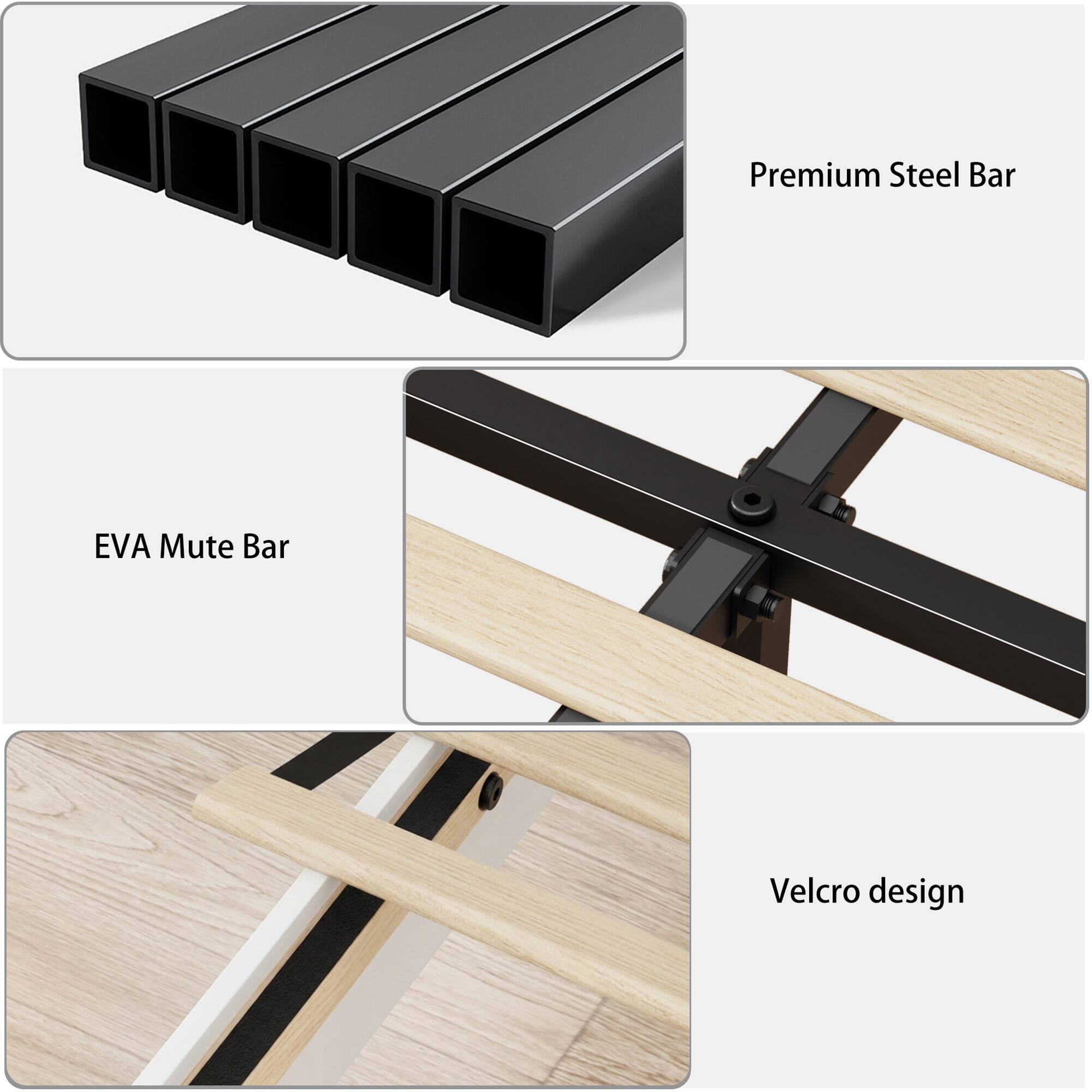 Premium Steel Bar  
EVA Mute Bar  
Velcro design