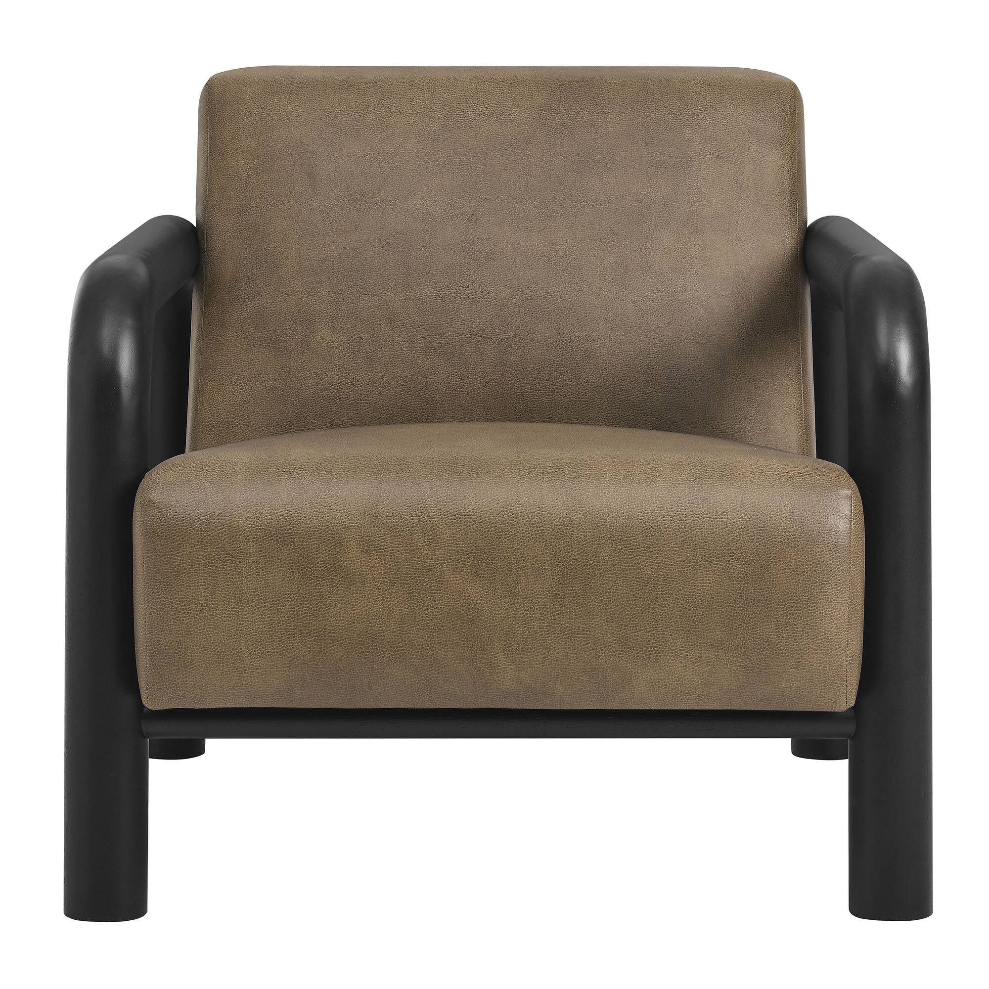 Alt View 4. Modway - Sereno Vegan Leather Accent Chair by Modway - Mushroom Black.