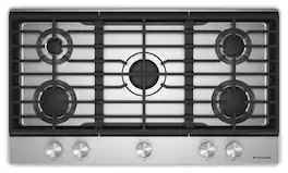 KitchenAid - 36" Gas Cooktop with 5 Versatile Burners - Stainless Steel
