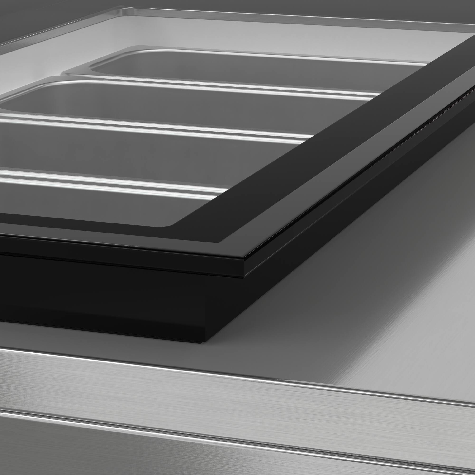 Alt View 4. Koolmore - 39 in. 5-Pan Countertop Ice Cream Display Freezer with Glass Top in Stainless-Steel (KM-CGD-5P) - Stainless-Steel and Black.