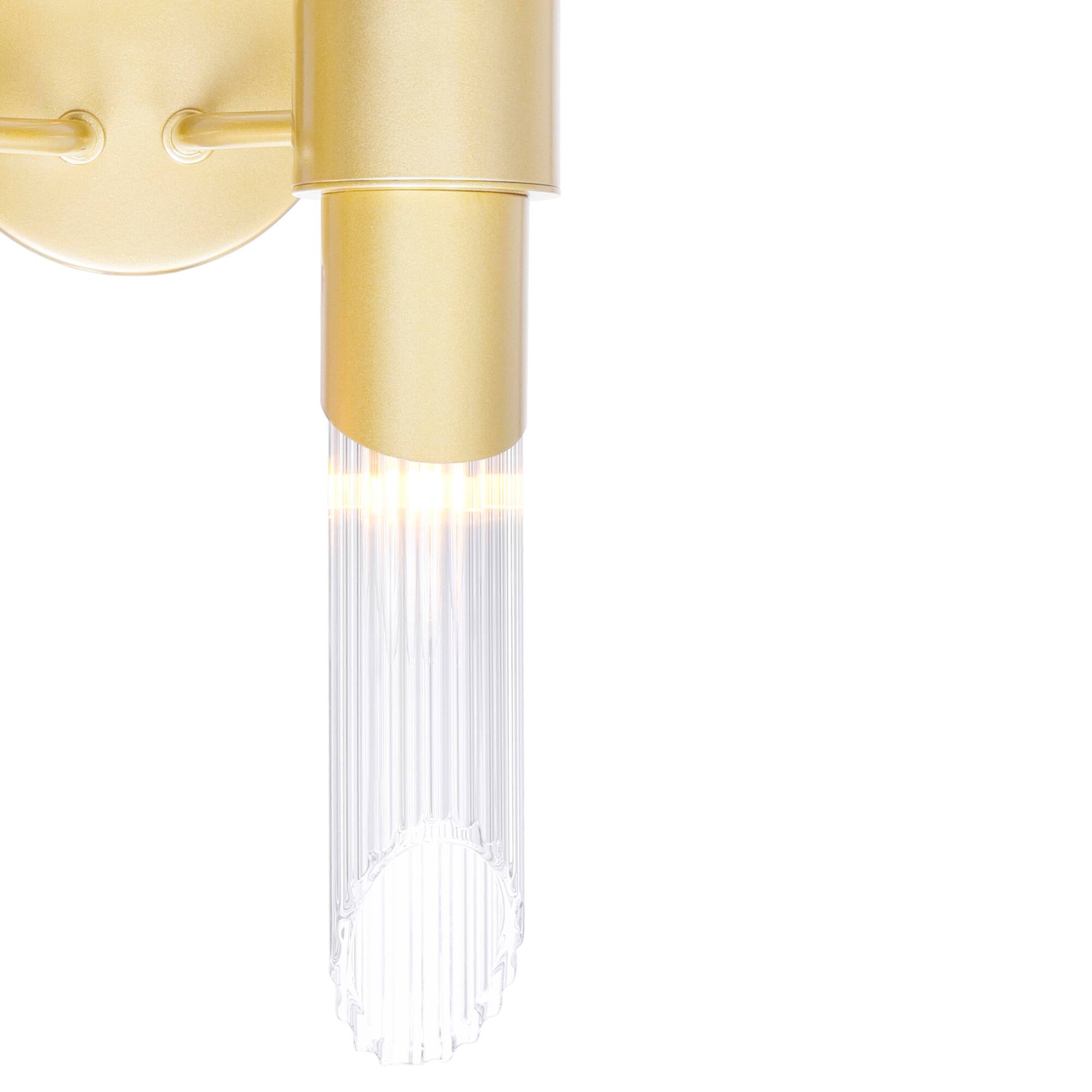 Angle. CWI Lighting - Croissant 4 Light Wall Sconce With Satin Gold Finish - Satin Gold.