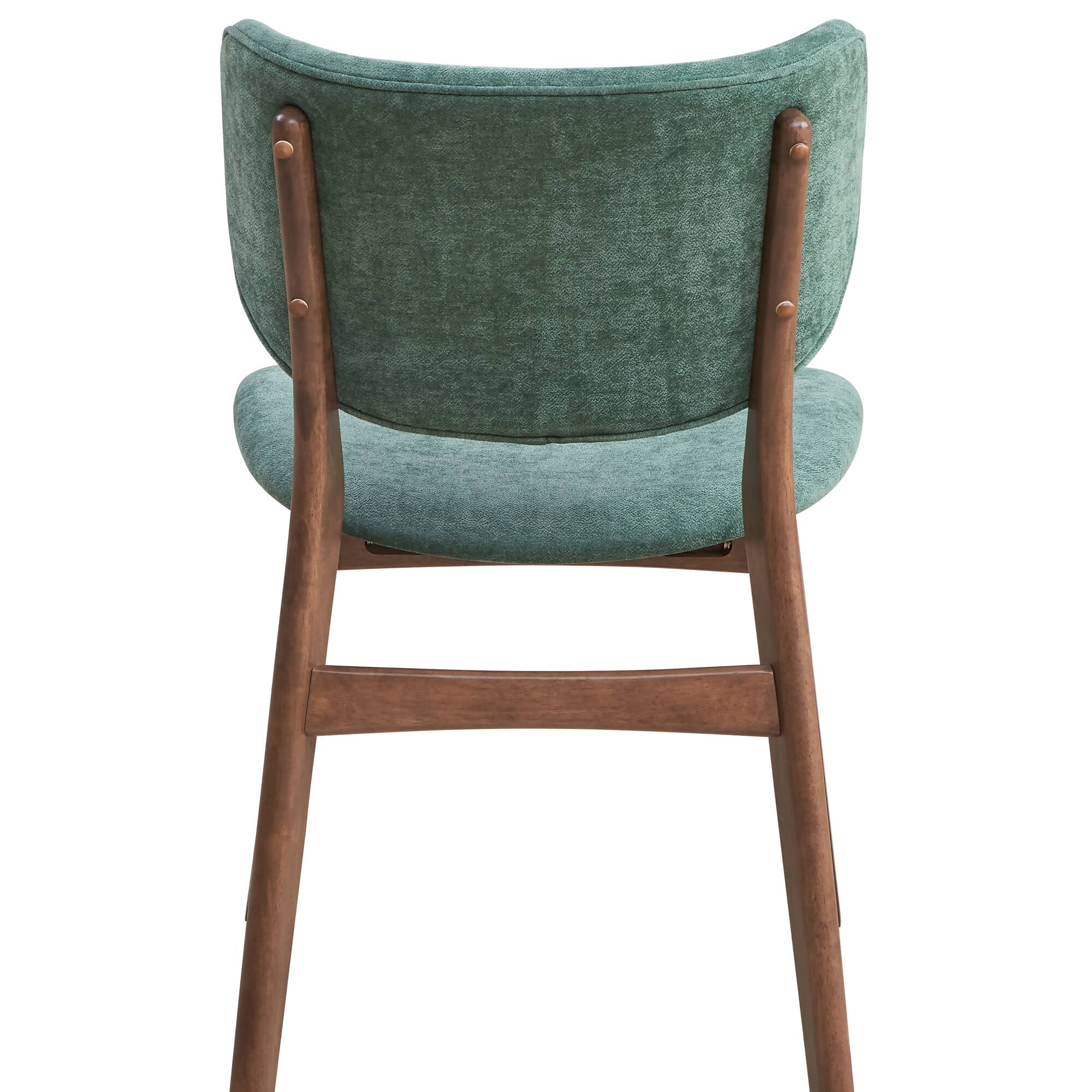 Alt View 1. GOODSILO - Elegant Fabric and Walnut Finish Side Chair for Comfortable Seating, Set of 2 - Green+Oak.