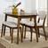 Front. Best Choice Products - Best Choice Products 4-Piece Mid-Century Modern Upholstered Wooden Dining Set w/ 2 Chairs, Bench - Walnut/Cream - Walnut/Cream.