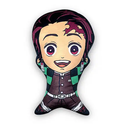 Front. Surreal Entertainment - Demon Slayer Tanjiro 20 Inch PAL-O Character Pillow - Green.