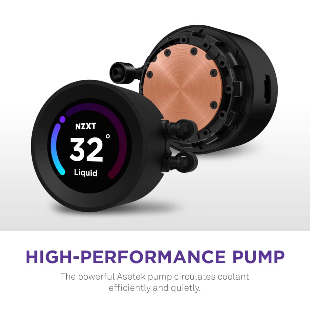 High-Performance Pump: The powerful Asetek pump circulates coolant efficiently and quietly.