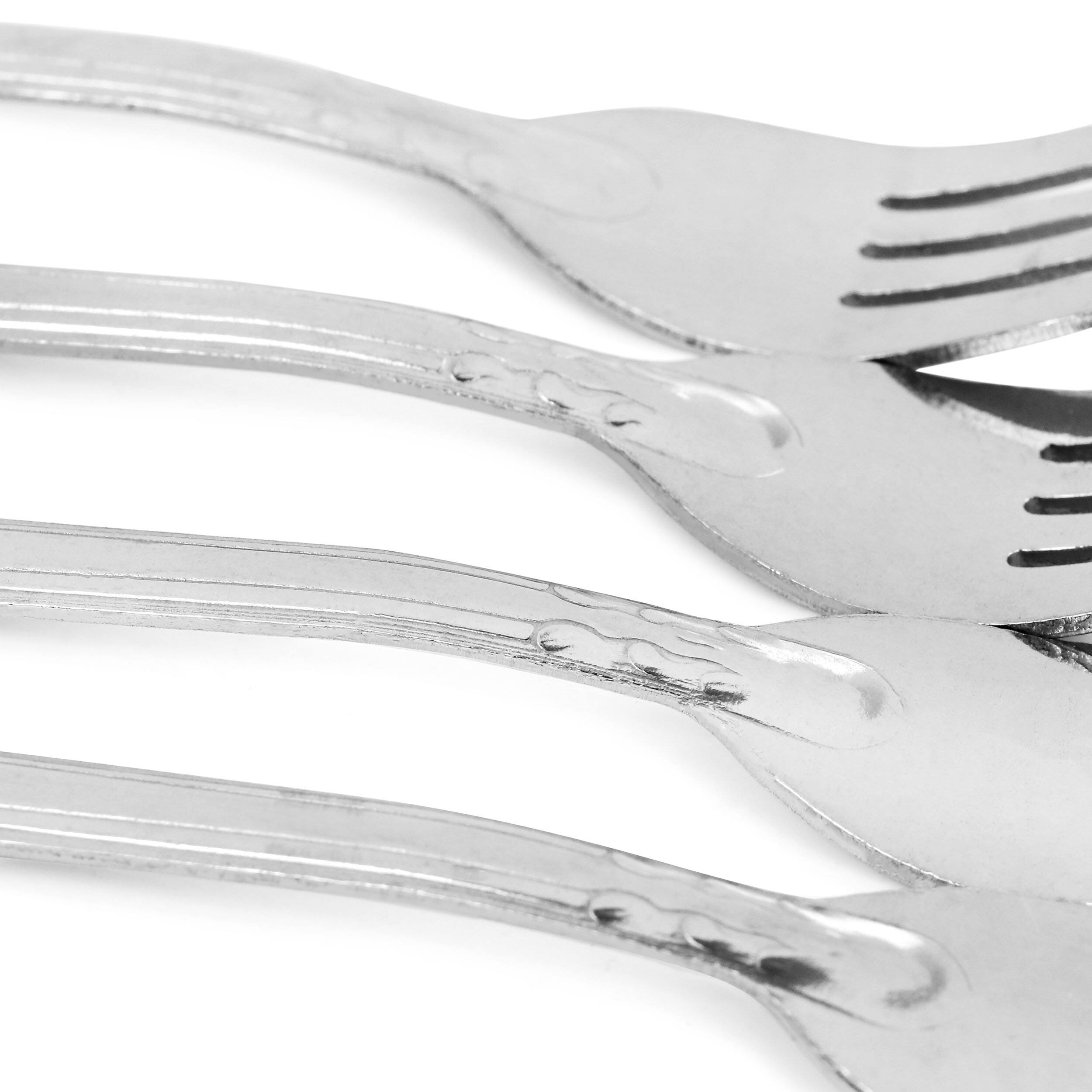 Alt View 1. Gibson - Gibson Home Abbie 4 Piece Stainless Steel Dinner Fork Set - Silver.