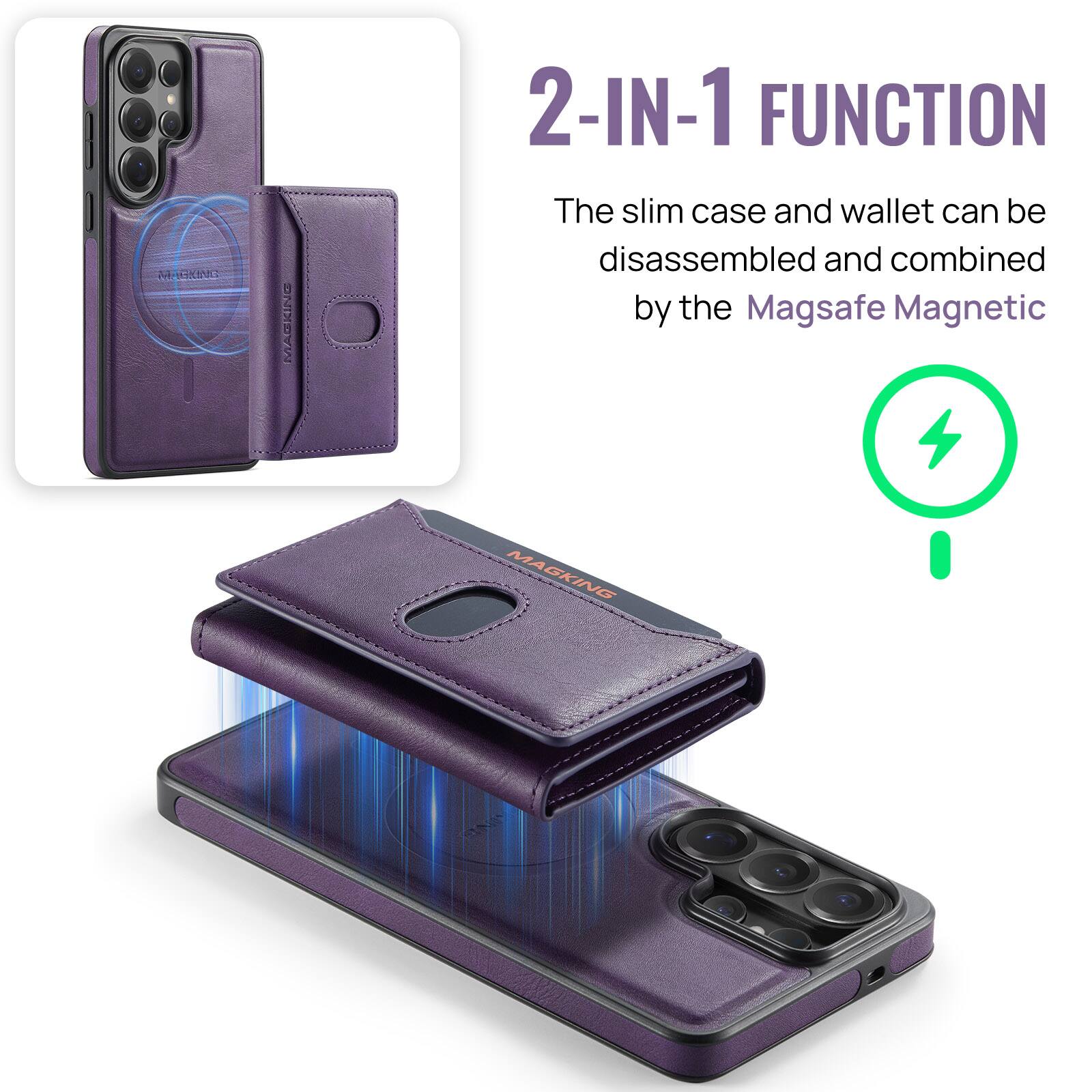 MACKING  
2-IN-1 FUNCTION  
The slim case and wallet can be disassembled and combined by the Magsafe Magnetic