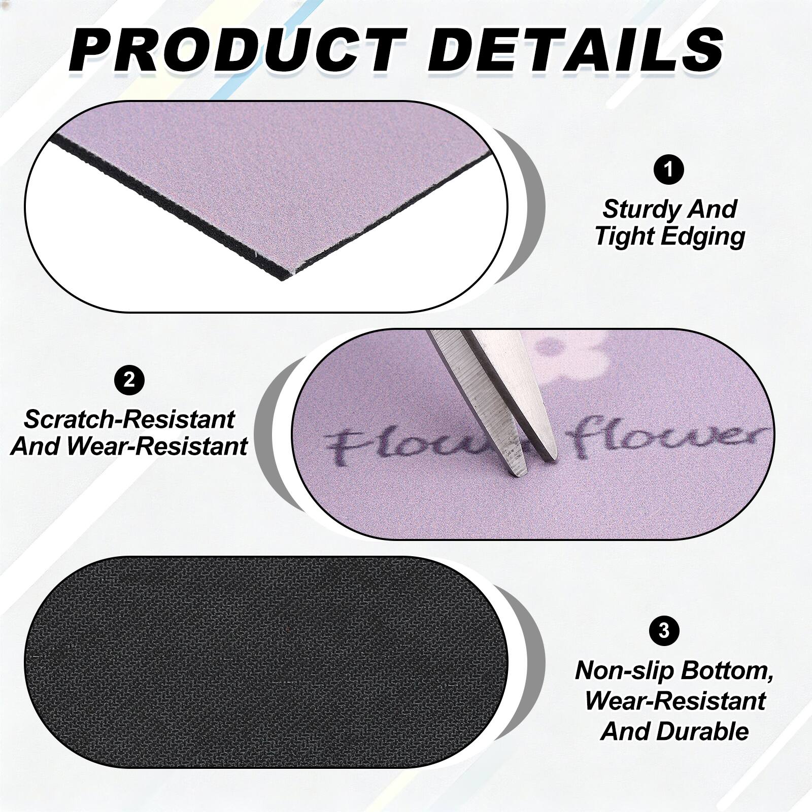 PRODUCT DETAILS

1. Sturdy And Tight Edging
2. Scratch-Resistant And Wear-Resistant
3. Non-slip Bottom, Wear-Resistant And Durable