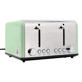 Redmond - 4-Slice Extra Wide Slot 1650W Stainless Steel Toaster in Moss - Green
