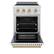 Angle. ZLINE - 24 in. Wide 3 Elements Autograph 3.2 cu. ft. Paramount Freestanding Induction Range with Bronze Accents with White Door - White Matte.