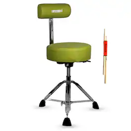 5 CORE - Drum Throne w Backrest 4" Padded Stool Airlift Adjustable 25.5" Drummer Chair 441Lb Capacity - Green