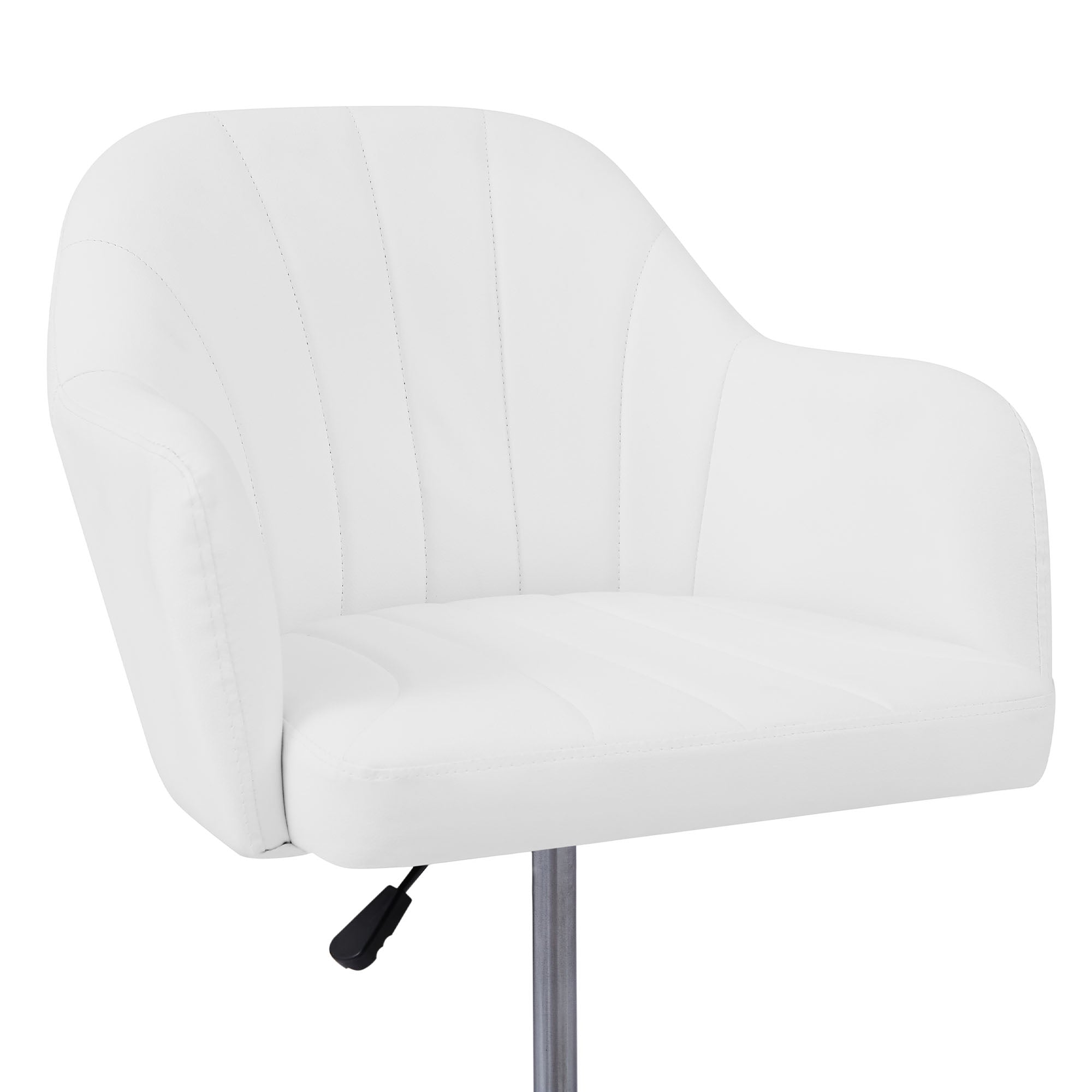 Alt View 2. Vecelo - PU Leather Office Chair with Adjustable Height and Footrest - 330lb Capacity, 360° Swivel, Ergonomic Computer Desk Chair - White.