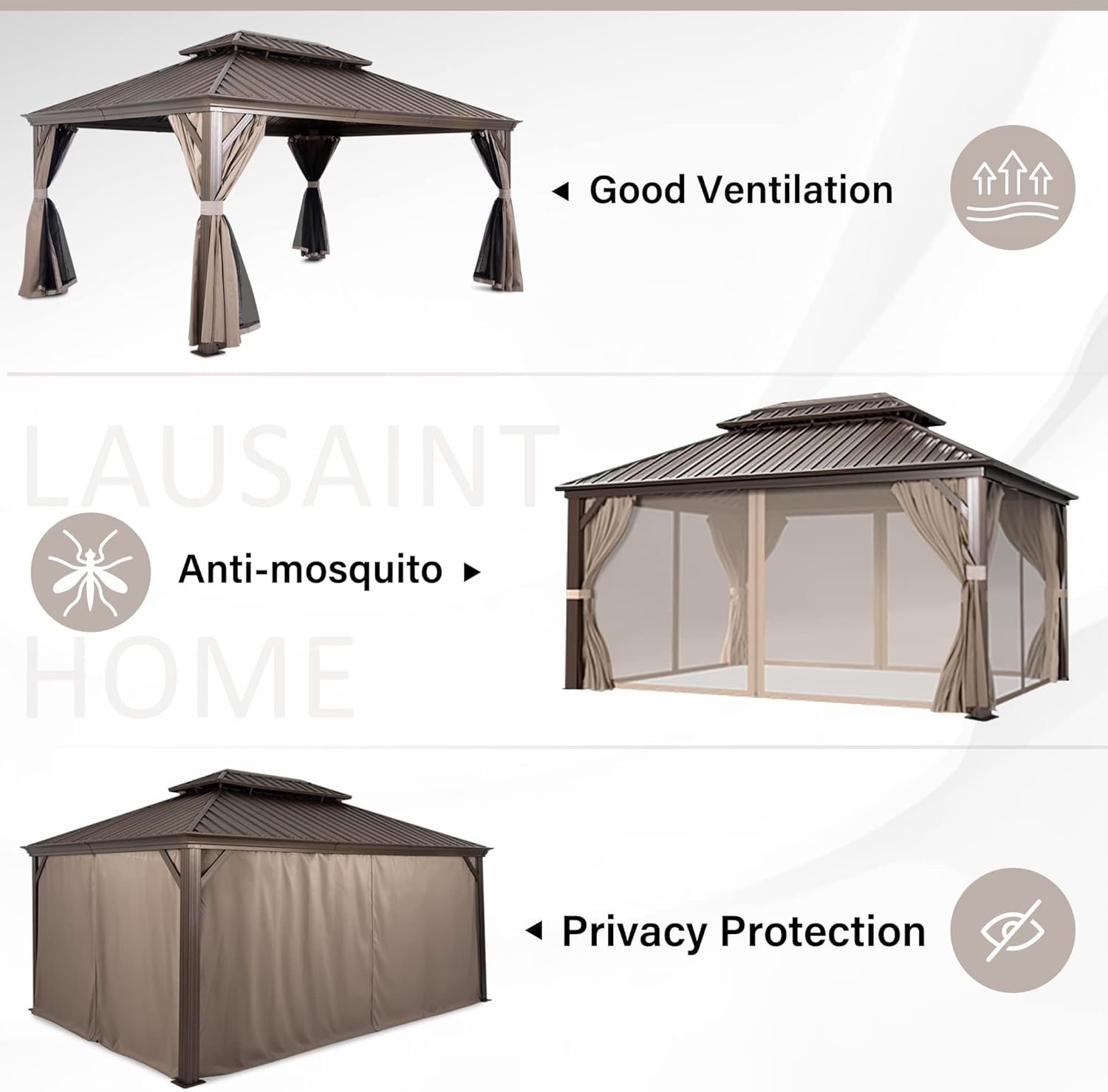 Good Ventilation  
Anti-mosquito  
Privacy Protection  

LAUSANT HOME
