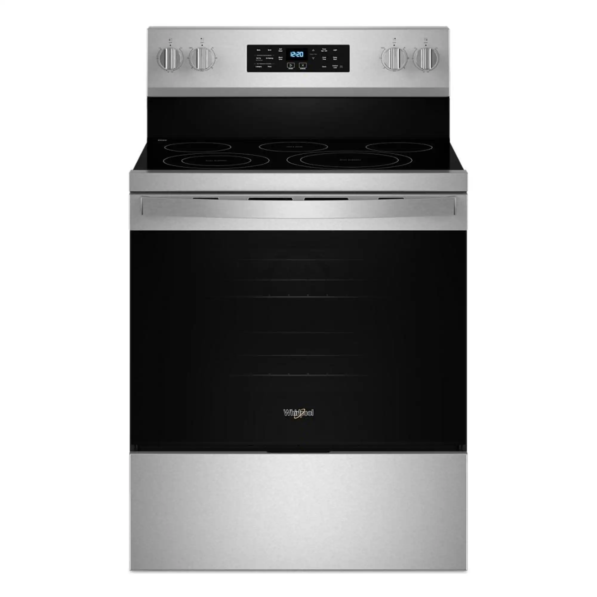 Whirlpool - 5.3 Cu. Ft. Freestanding Single Electric Range with Steam Air Fry and Air Baking - Stainless Steel