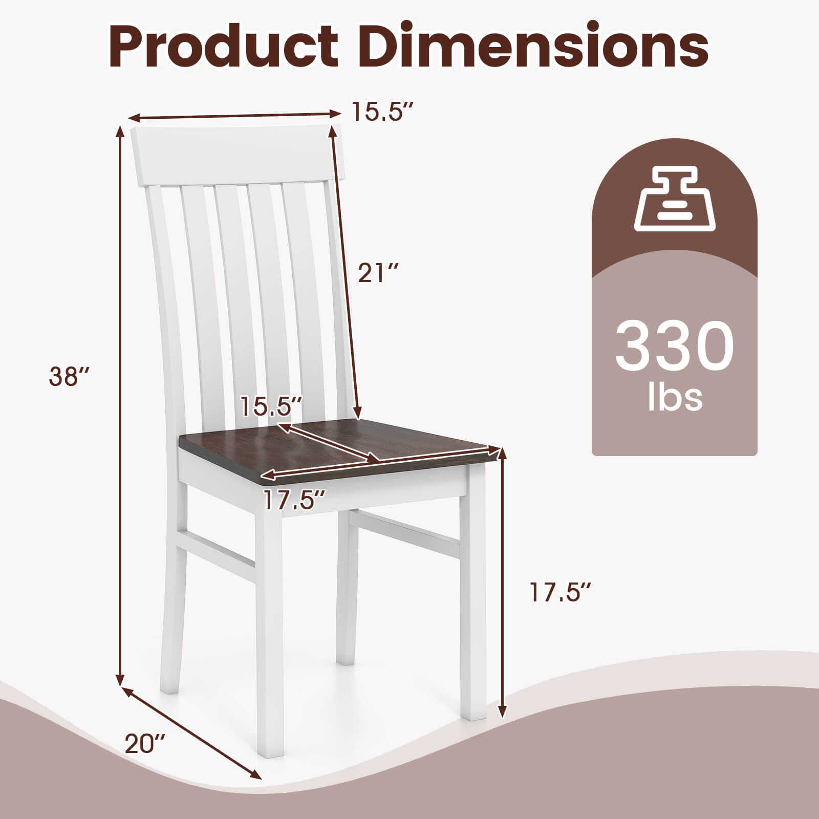 Product Dimensions: 15.5" x 38" x 15.5" x 21" x 330 lbs x 17.5" x 17.5" x 20"