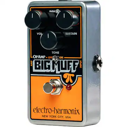 9VDC + I VOL I SUSTAIN TONE OPAMP - OFF ON AMP BIG MUFF INPUT electro-harmonix NEW YORK CITY, USA