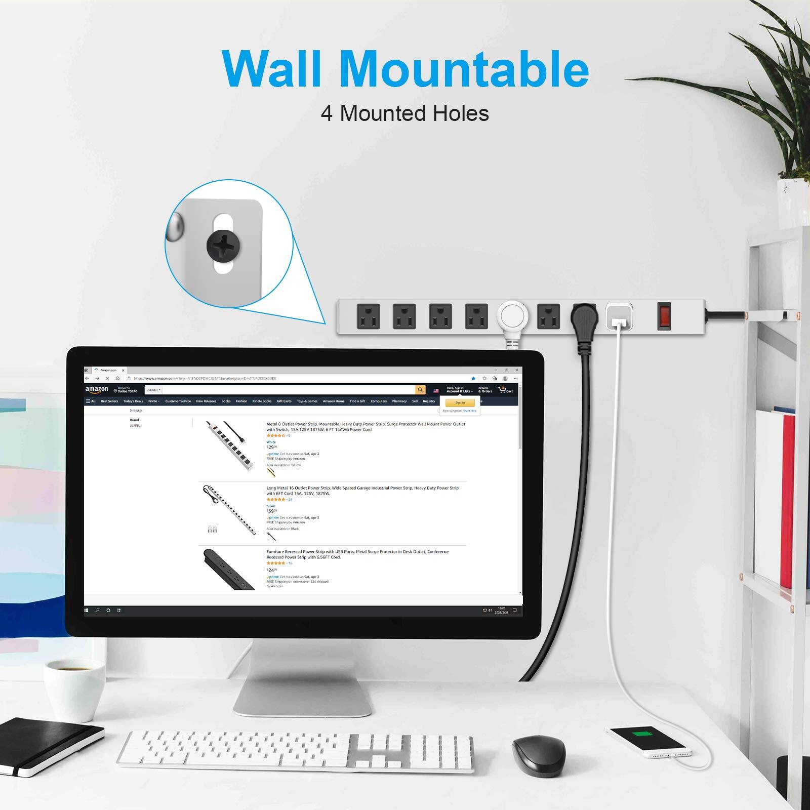 Wall Mountable  
4 Mounted Holes