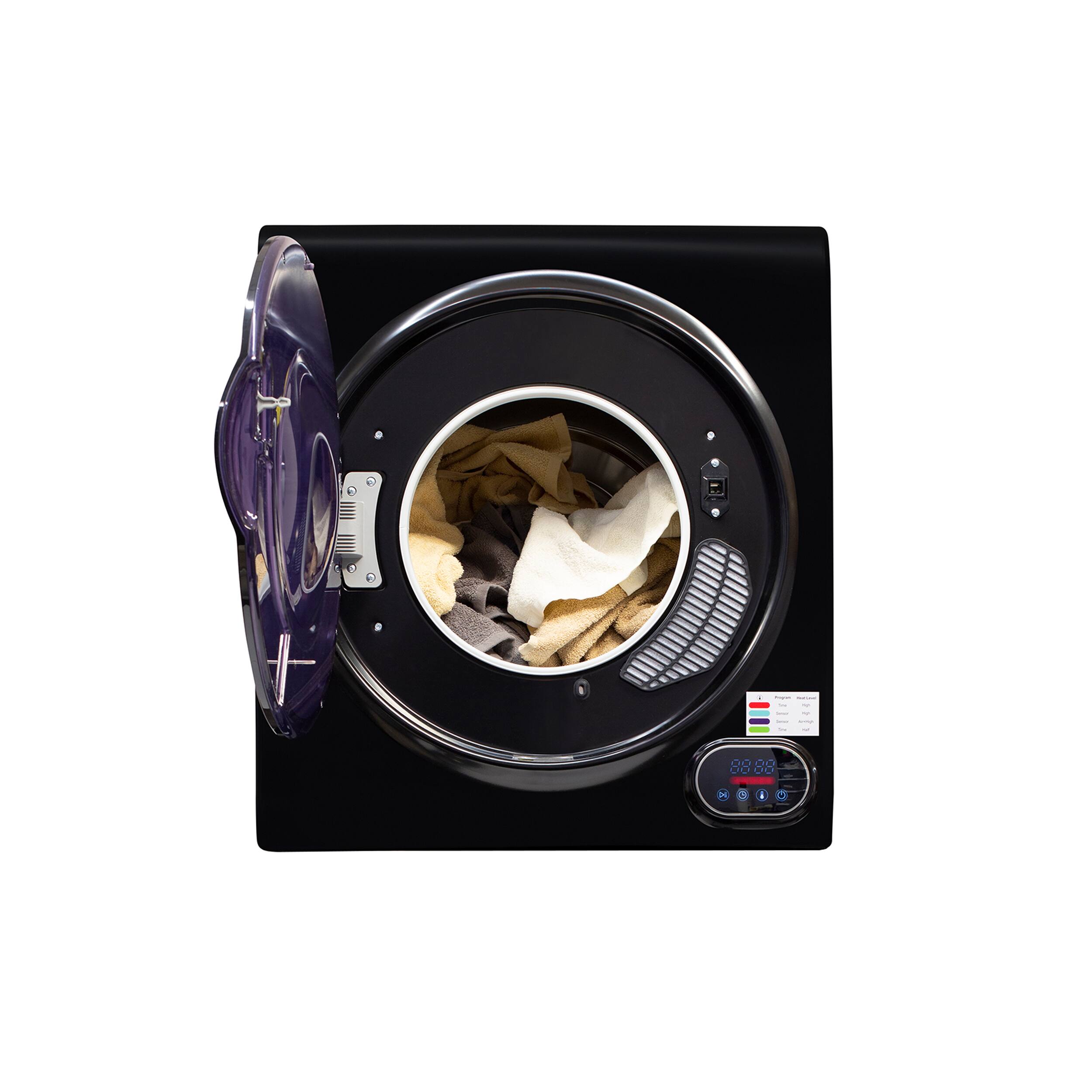 Angle. Equator - Equator ED 852 Premium Compact Vented Sensor Dryer 3.5 Cu. Ft. 13 lbs Digital Controls Auto Dry Compact Design 110V - Black.