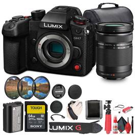 Panasonic - Lumix GH7 Mirrorless Camera + Olympus 40-150mm f/4-5.6 R Lens Bundle (International Version) - Black