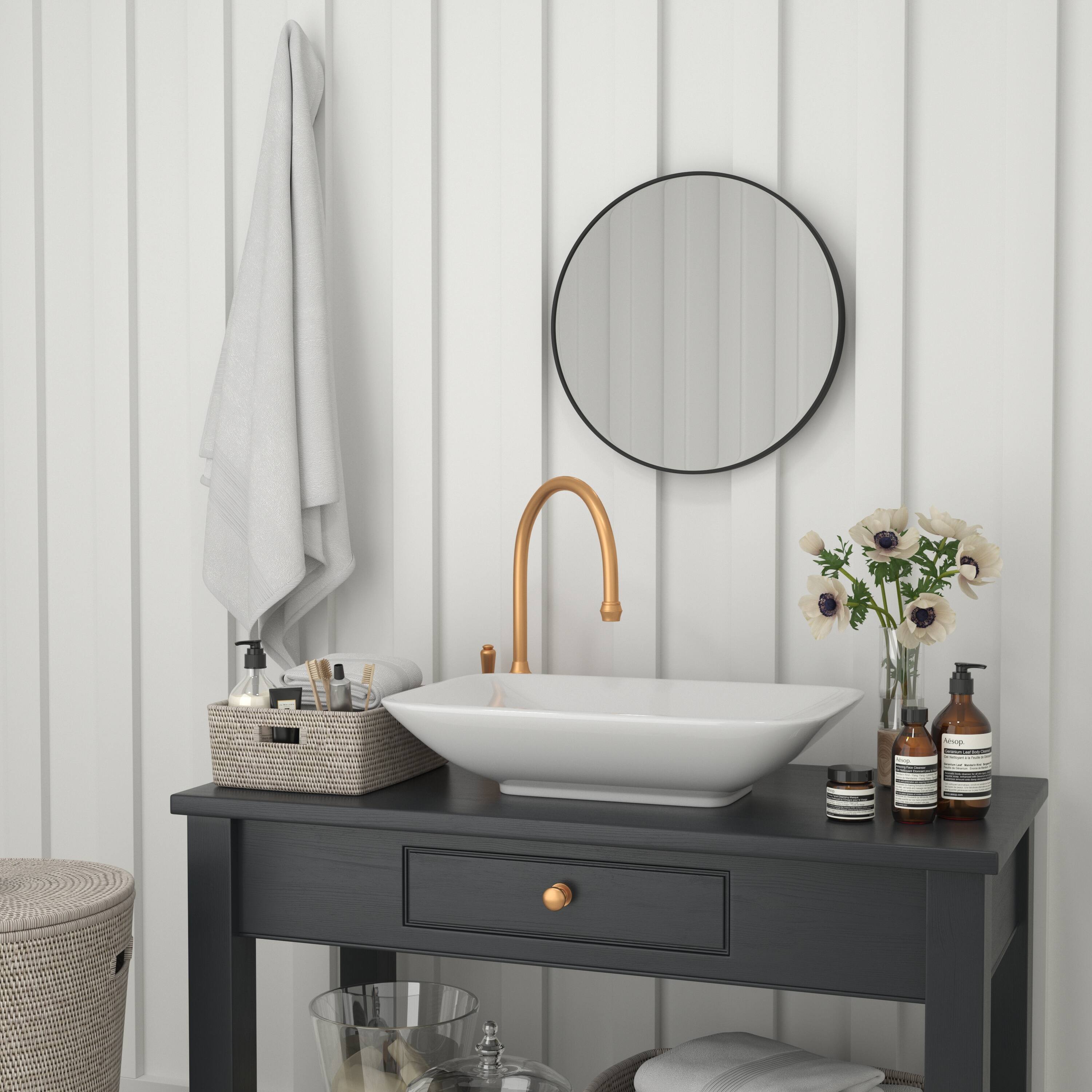 Alt View 16. Alamont Home - Metal Framed Wall Mirror - Large Accent Mirror for Bathroom, Vanity, Entryway, Dining Room, & Living Room - Black.