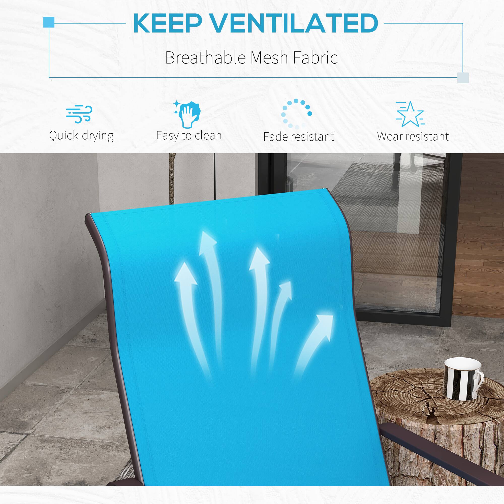 KEEP VENTILATED  
Breathable Mesh Fabric  

- Quick-drying  
- Easy to clean  
- Fade resistant  
- Wear resistant
