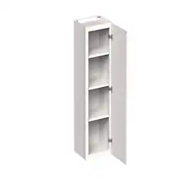 Boyel Living - 15-in W x 42-in H x 12-in D Slim Shaker RTA Kitchen Wall Cabinet with Soft-Close - Snow White