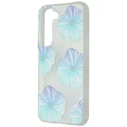 Front. Mybat Pro - MyBat Pro Mood Diamonds Series Case for Samsung Galaxy S22 - Blue Seashell - Clear.