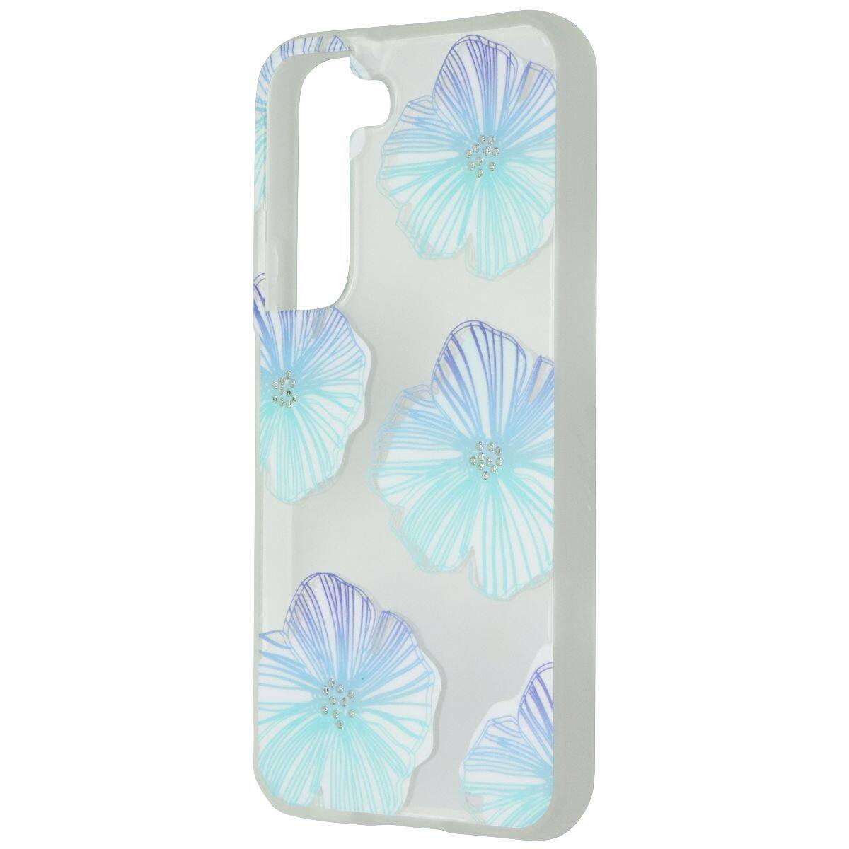 Front. Mybat Pro - MyBat Pro Mood Diamonds Series Case for Samsung Galaxy S22 - Blue Seashell - Clear.