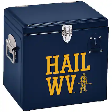 Front. Indigo Falls - West Virginia Mountaineers 24-Can Party Cooler - Navy.